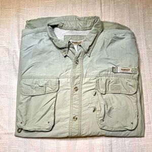 Magellan Sportswear Olive Green Vented Fishing Shirt Size XL